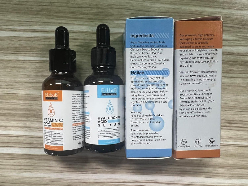 Elbbub Face Care Serum Set – Vitamin C & Hyaluronic Acid Duo