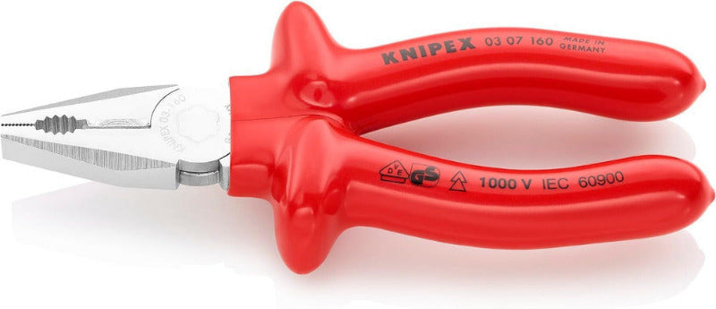 KNIPEX Kombizange, 180 Mm, Schneidet Weichen Draht (Kupfer) Und Harten Draht (Stahldraht), Greift Flach- Und Rundmateralien, 03 02 180