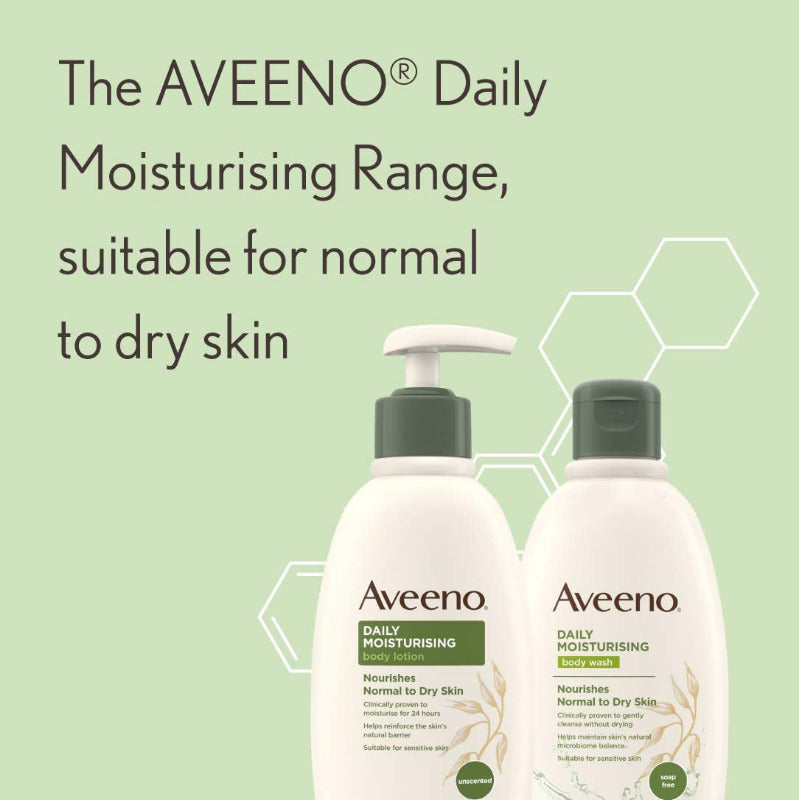 Aveeno Daily Moisturizing Lotion, 24 Stunden Feuchtigkeit, Bodylotion Für Normale Bis Trockene Hautpflege, 500Ml