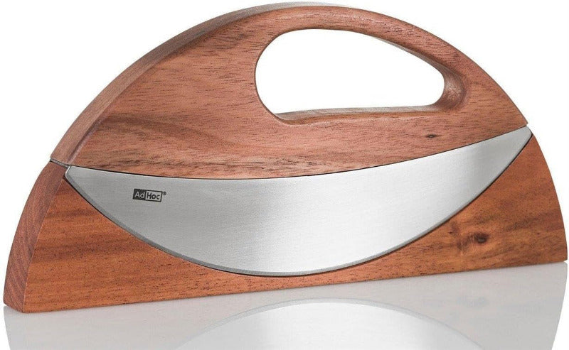 ADHOC WAVE Double Mezzaluna Knife – 2-Blade Herb Chopper