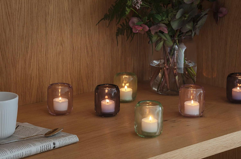 EVA SOLO Acorn Glass Tealight Holders Grape Set of 2 Elegant Mood Lights
