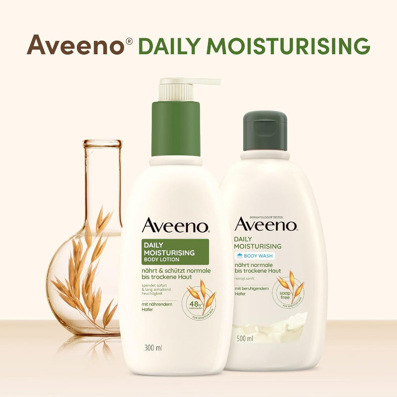 Aveeno Daily Moisturising Bodylotion (300 Ml), Parfümfreie Körperlotion Mit Beruhigendem Hafer, Natürliche Hautpflege Für Normale, Empfindliche Und Trockene Haut, Vegan*