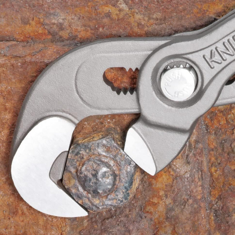 KNIPEX 87 41 250 R-Style Pliers Wrench | 250 mm | Slip-Resistant Coated | Grey Atramentized Finish
