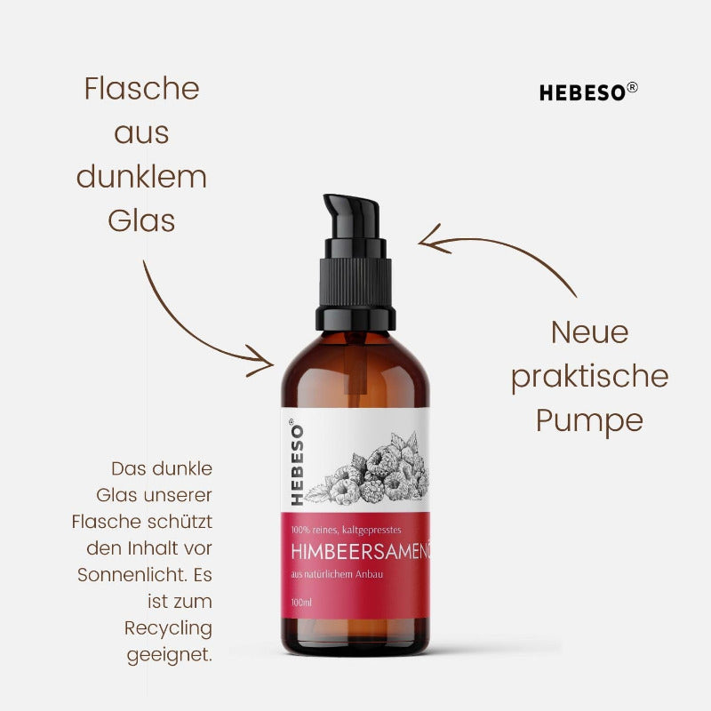 Himbeersamenöl 100% Rein & Natürlich Kaltgepresst 100Ml | Anti-Aging, Pflege, Vitamin A/E, EFA Reichhaltiges Öl | Behandelt Falten, Fältchen, Trockene Haut | 100% Natürliche Gesichtspflege