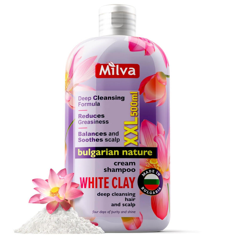 MILVA White Kaolin Clay Shampoo – 500ml