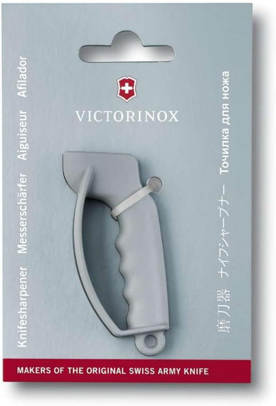 VICTORINOX Sharpy Knife Sharpener – Compact Pocket Knife Sharpener for Swiss Army Knives – Silver Finish