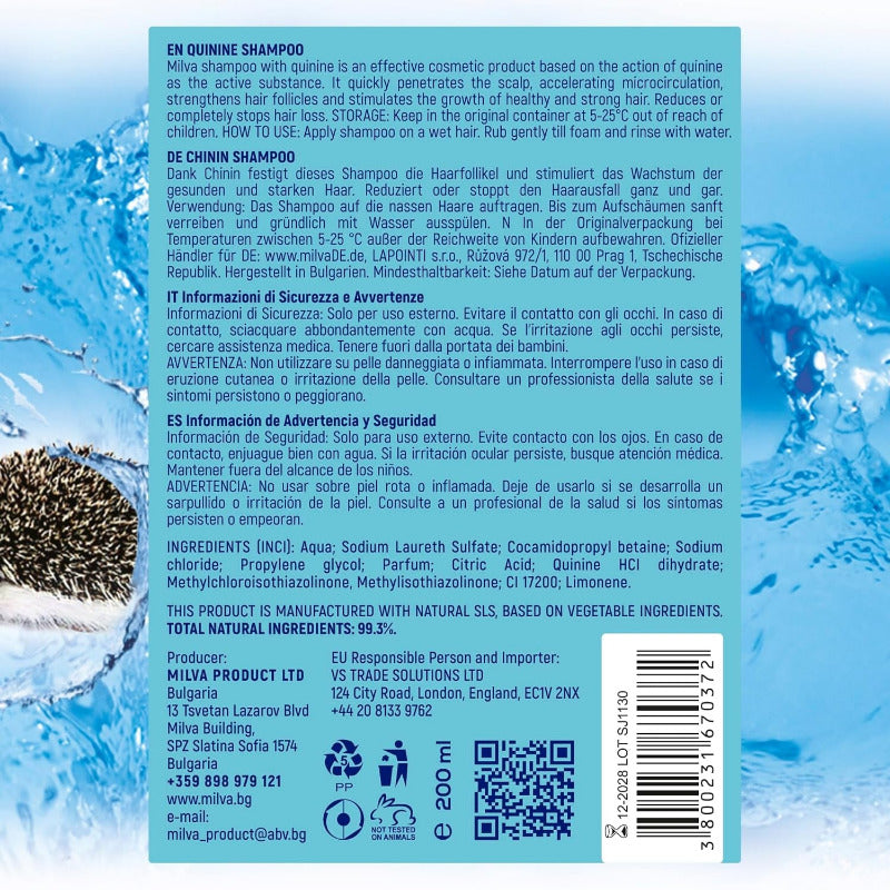 Chinin Power Shampoo Milva Für Schnelleres Haarwachstum Reduziert Schuppen, Fördert Wachstum- 200Ml