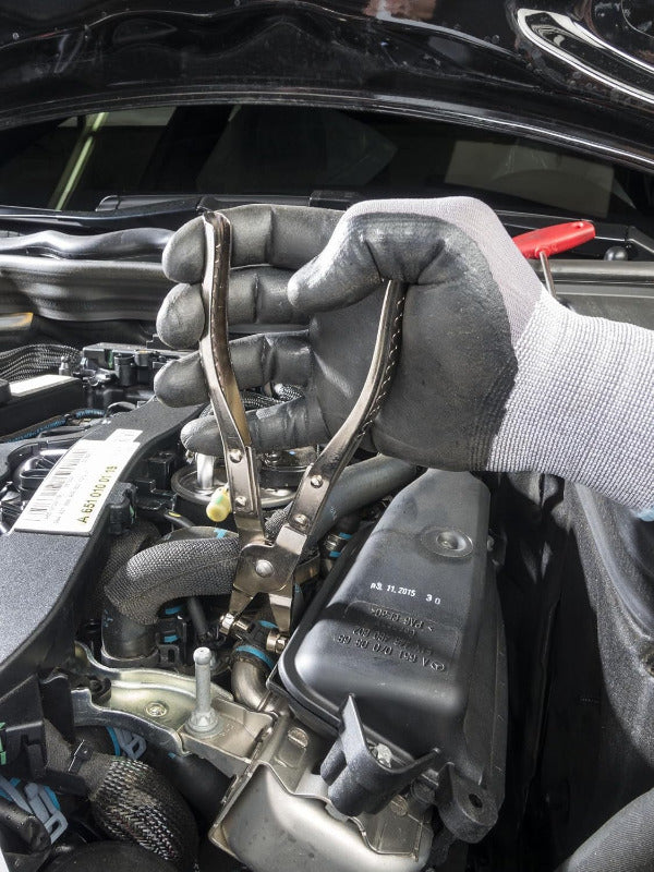 HAZET Schlauchschellen-Zange 798-5 I Drehbare Backen I Perfekt Für Federbandschellen an VW, AUDI, OPEL, UVM.