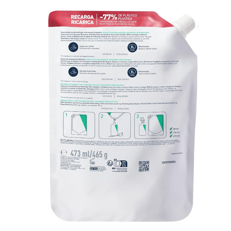 Cerave Foam Facial Clean Refill Pouch