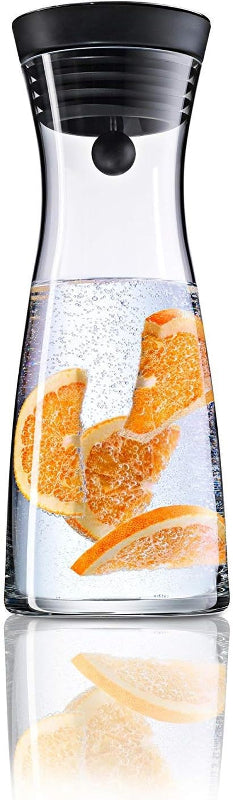 WMF Basic Water Carafe – 1.5 Liters Glass Carafe with Silicone CloseUp Lid