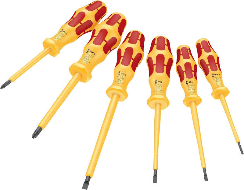 Wera '05051575001 1060 I/1062 I/6 Schraubendrehersatz Kraftform VDE, 6-Teilig, Gelb/Rot