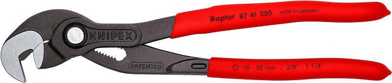KNIPEX 87 41 250 R-Style Pliers Wrench | 250 mm | Slip-Resistant Coated | Grey Atramentized Finish