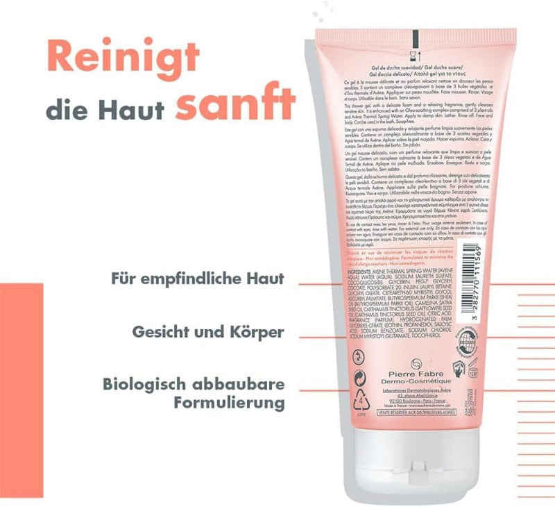 AVENE Body Gentle Shower Gel 500ml – Soap-Free Daily Cleanser