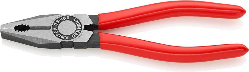 KNIPEX 03 02 180 Combination Pliers – 180 mm | Cuts Copper & Steel Wire, Grips Flat & Round Material