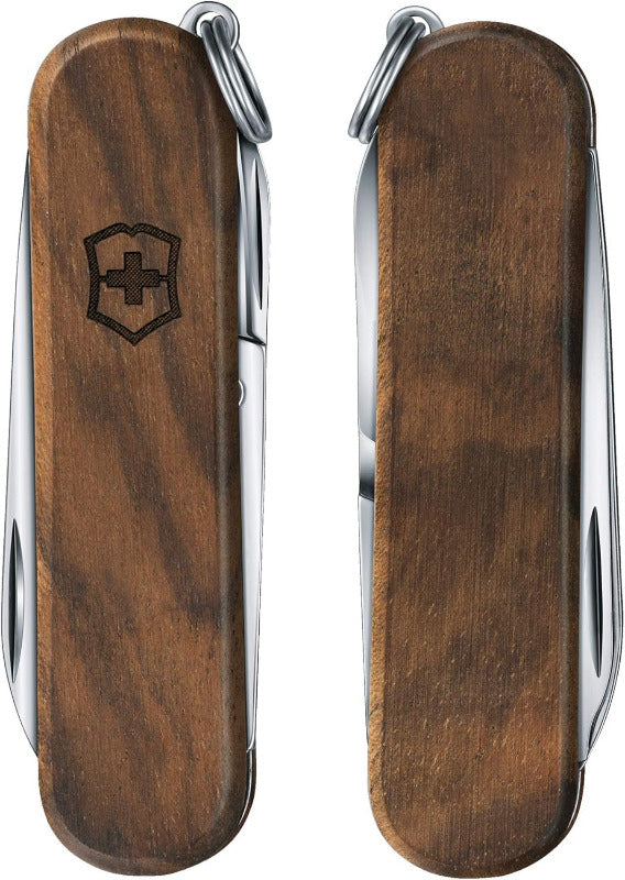 VICTORINOX Classic SD Wood – Small Swiss Army Knife | 5-Function Multitool with Blade, Nail File & More