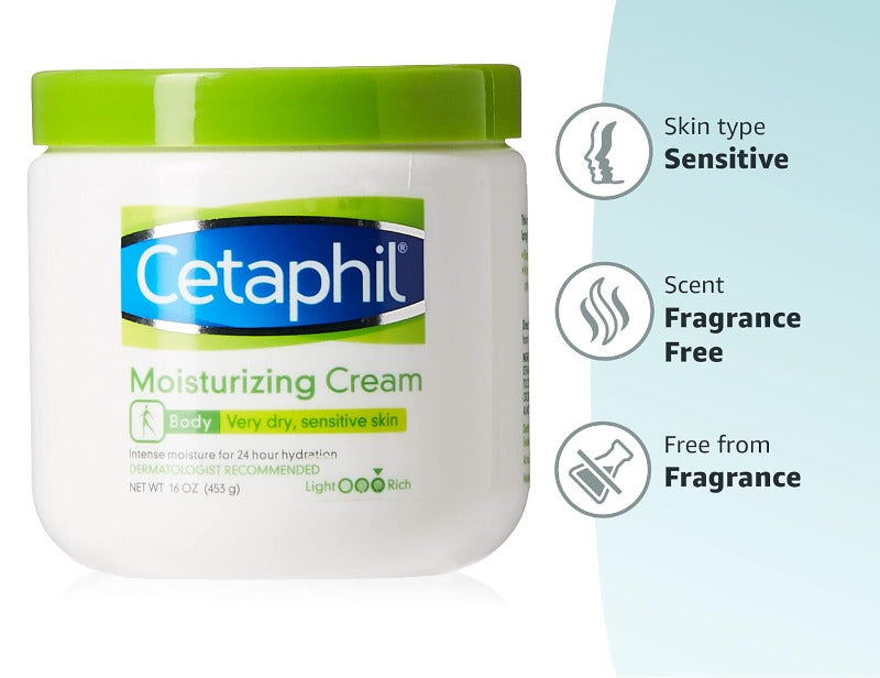 CETAPHIL Moisturizing Cream for Dry & Sensitive Skin - Fragrance-Free, 470ml (Pack of 2)