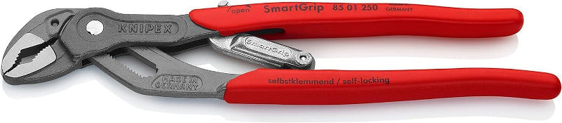 KNIPEX SmartGrip 250mm Water Pump Pliers with Automatic Adjustment – Grey Atramentized | 85 01 250