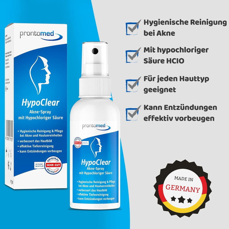 Prontomed Hypoclear Akne-Spray 75Ml – Effektive Hautpflege Mit Hypochloriger Säure/Hypochlorus Acid | Bei Akne, Hautunreinheiten Und Rötungen | Für Klare, Gesunde Haut – Schonend Und Wirksam!