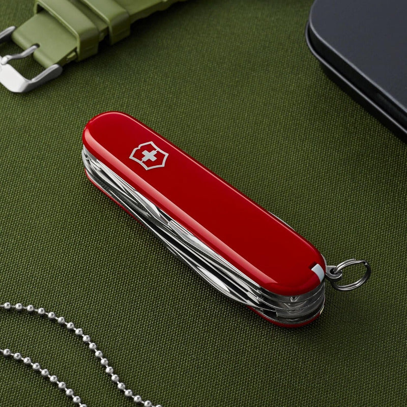 Victorinox Schweizer Taschenmesser Huntsman, Multitool, Swiss Army Knife Mit 15 Funktionen, Klinge, Korkenzieher, Dosenöffner