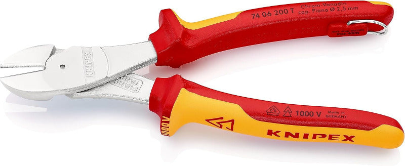 KNIPEX 74 06 200 T VDE-Insulated High‑Leverage Side Cutter – 200 mm