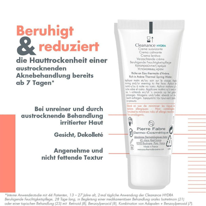 AVENE Cleanance Hydra Soothing Moisturiser - 40ml Emulsion