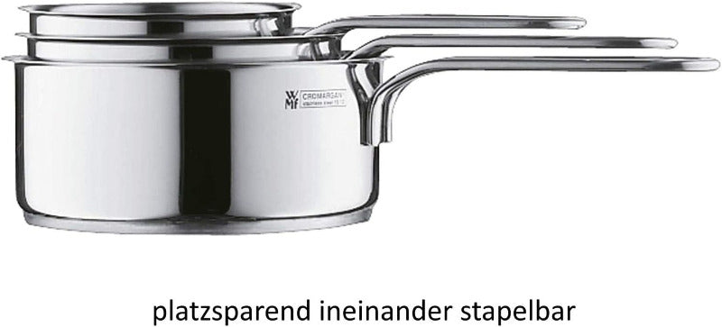 WMF Mini Stielkasserolle 14Cm, Klein, Ohne Deckel, Kleiner Topf, Kasserolle Induktion 0,9L, Cromargan Edelstahl, Stapelbar, Für Kleine Portionen, Singlehaushalt
