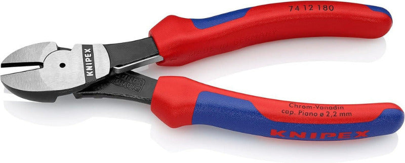 KNIPEX High-Leverage Diagonal Cutter – 180 mm | Chrome Vanadium Steel | 74 12 180