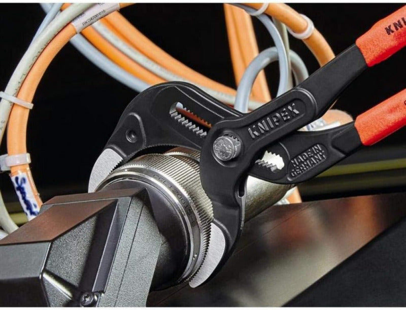 KNIPEX SpeedGrip Siphon and Connector Pliers – 250mm, Black Atramentized, Slip-Resistant Grip, No Plastic Inserts