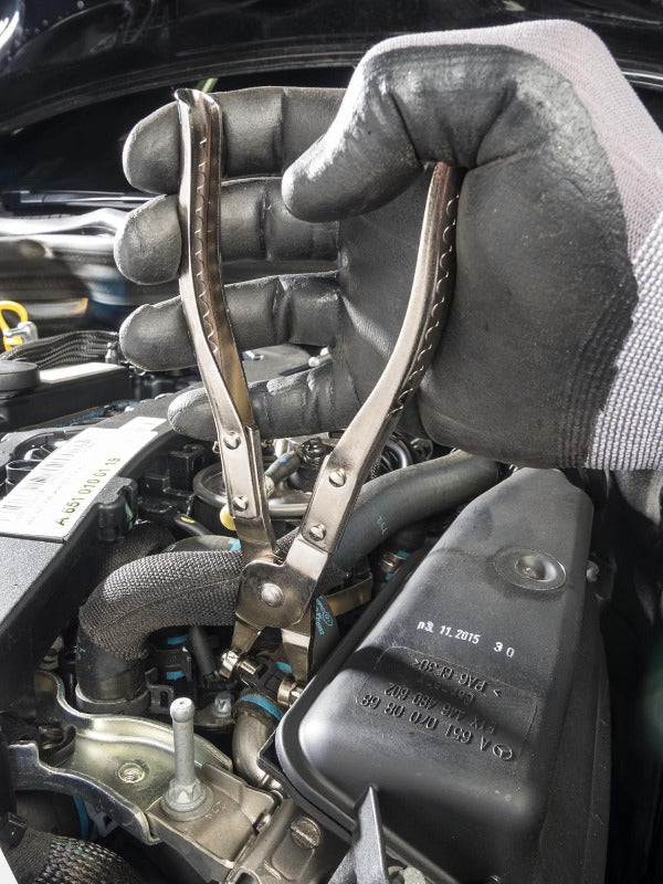 HAZET Schlauchschellen-Zange 798-5 I Drehbare Backen I Perfekt Für Federbandschellen an VW, AUDI, OPEL, UVM.