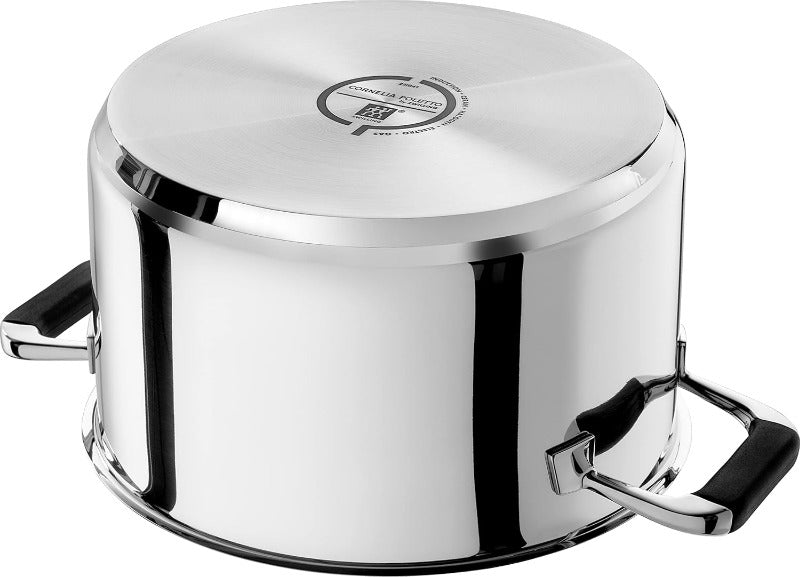 CORNELIA POLETTO by ZWILLING Cookware Set – 5-Piece, Stainless Steel with Glass Lids & Silicone Handles