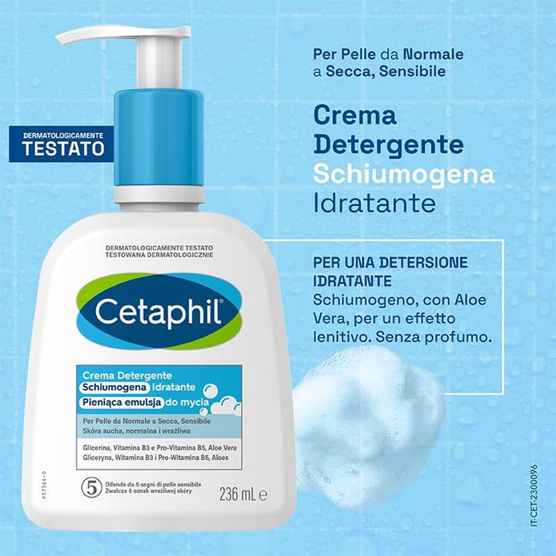 CETAPHIL Foaming Cleanser – Hydrating Face Wash for Sensitive Skin – 236ml