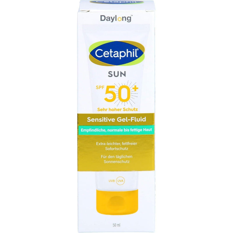 CETAPHIL Sun Daylong SPF 50+ Sensitive Gel-Fluid Face 50ml – Lightweight UV Protection