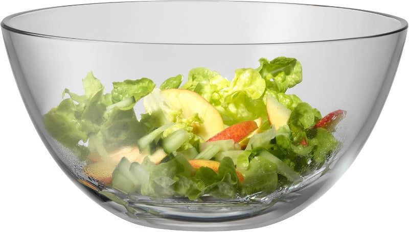 WMF Taverno 3-Piece Salad Bowl Set Glass Salad Bowl with Stainless Steel Servers