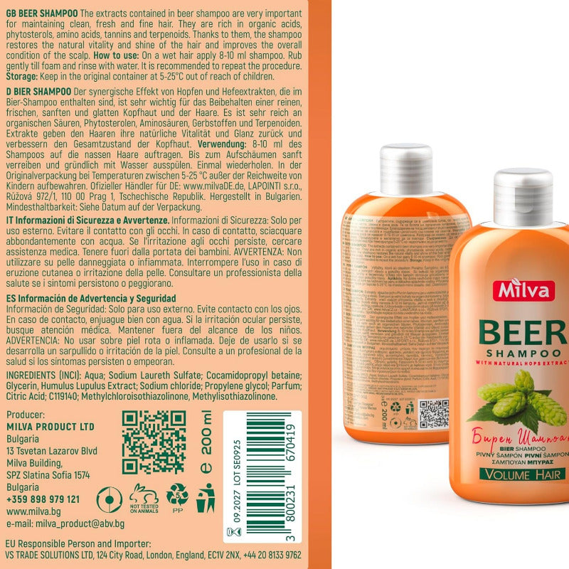 MILVA Beer Shampoo 200ml