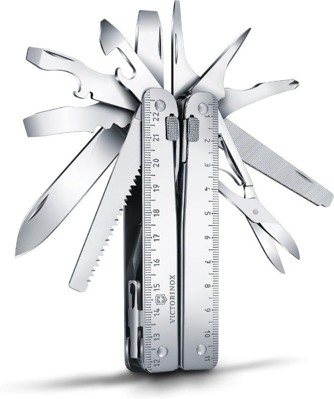 VICTORINOX Swisstool X Plus Ratchet in Nylon-Etui (38 Functions, Scissors, Wood Saw)