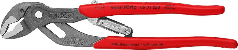 KNIPEX SmartGrip 250mm Water Pump Pliers with Automatic Adjustment – Grey Atramentized | 85 01 250