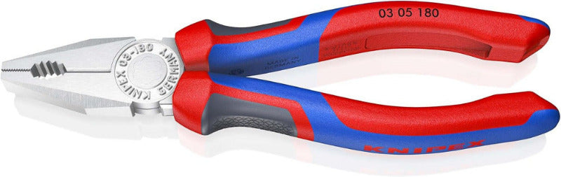 KNIPEX 03 02 180 Combination Pliers – 180 mm | Cuts Copper & Steel Wire, Grips Flat & Round Material
