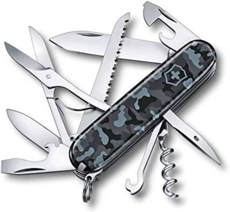 Victorinox Schweizer Taschenmesser Huntsman, Multitool, Swiss Army Knife Mit 15 Funktionen, Klinge, Korkenzieher, Dosenöffner