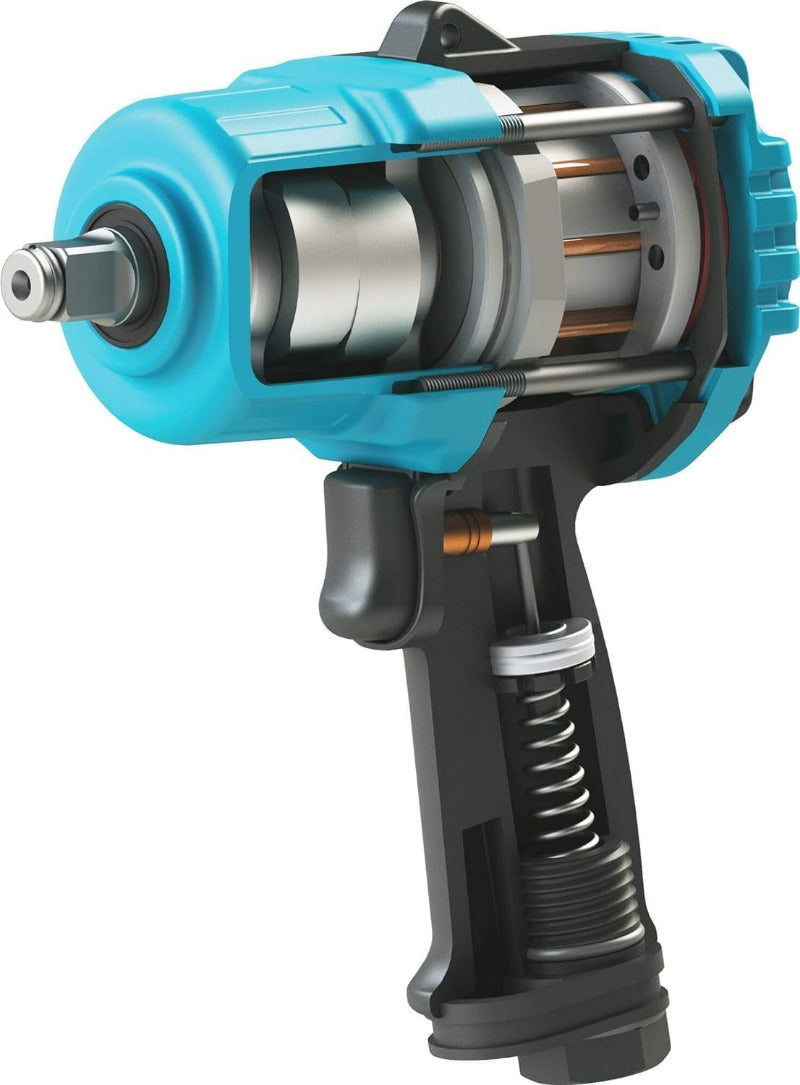 HAZET Schlagschrauber 9012TT I Max. Lösemoment 2200 Nm, Vierkantantrieb 12,5 Mm (1/2 Zoll) I Hochleistungs-Doppelhammer-Schlagwerk- Kompakt Und Leicht Mit Twin-Turbo Technologie