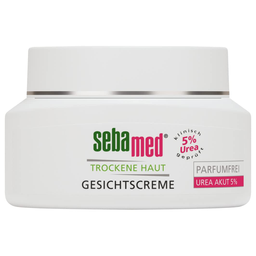 Sebamed Gesichtscreme Parfumfrei Urea Akut 5%, Lindert Spürbar Spannungsgefühl, Schuppung Und Rauheit Bei Trockener Haut, Für Männer Und Frauen, Ohne Parfum, 50 Ml