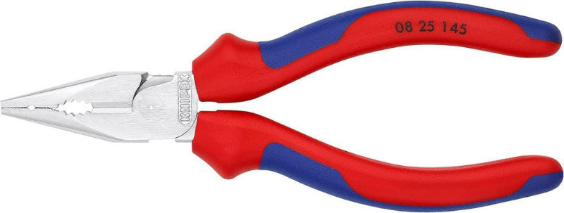 KNIPEX 08 25 145 SB Needle Nose Combination Pliers – 145mm with Comfort Grips & Chrome Finish