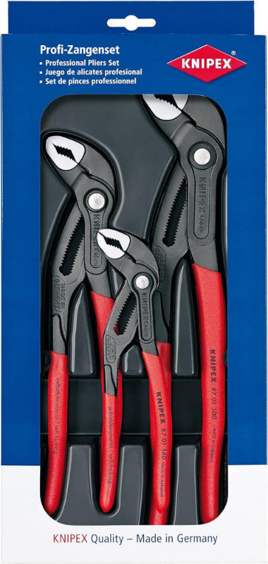 KNIPEX Cobra® 3-Piece Water Pump Pliers Set – Self-Locking, Adjustable, Durable (150mm to 300mm)