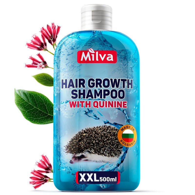 Milva Chinine Shampoo Gegen Haarausfall 500Ml | Für Besseres Haarwachstum, Haarausfall-Shampoo Für Männer Und Frauen, Haarwuchsmittel Haarshampoo Mit Chinin, Haarpflege Für Mehr-Haare Auf Dem Kopf