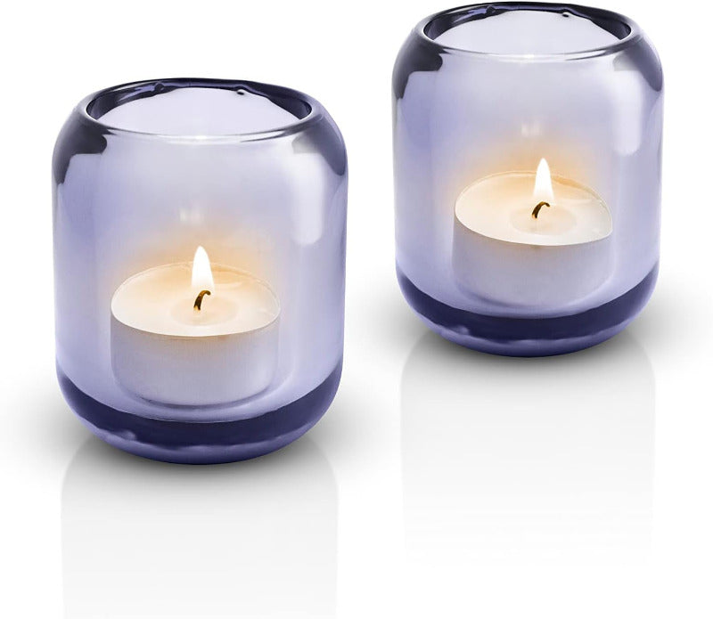 EVA SOLO Acorn Glass Tealight Holders Grape Set of 2 Elegant Mood Lights