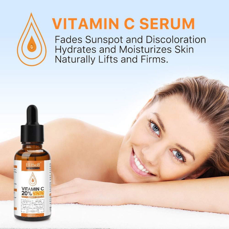Gesichtspflege Serum Set Mit Vitamin C Serum Hyaluron Serum - Gegen Falten, Trockene, Matte Haut & Dunkle Flecken, Anti-Aging-Pflege Für Einen Frischen Glow Und Ebenmäßigen Teint