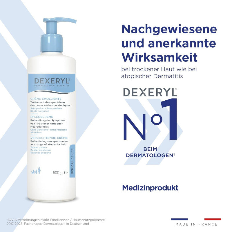 Dexeryl Cream 500g – Fragrance-Free Moisturizer for Dry & Atopic Skin