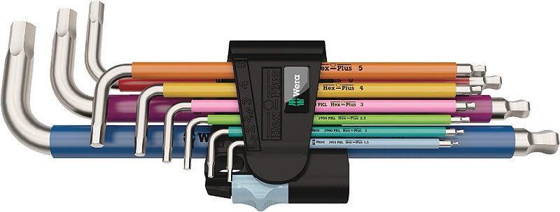 WERA 967/9 TX Multicolour HF‑1 Torx L‑Key Set – 9 Piece with Holding Function (05024179001)