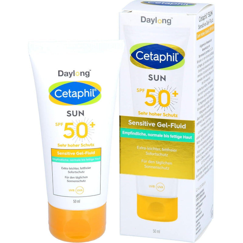 CETAPHIL Sun Daylong SPF 50+ Sensitive Gel-Fluid Face 50ml – Lightweight UV Protection