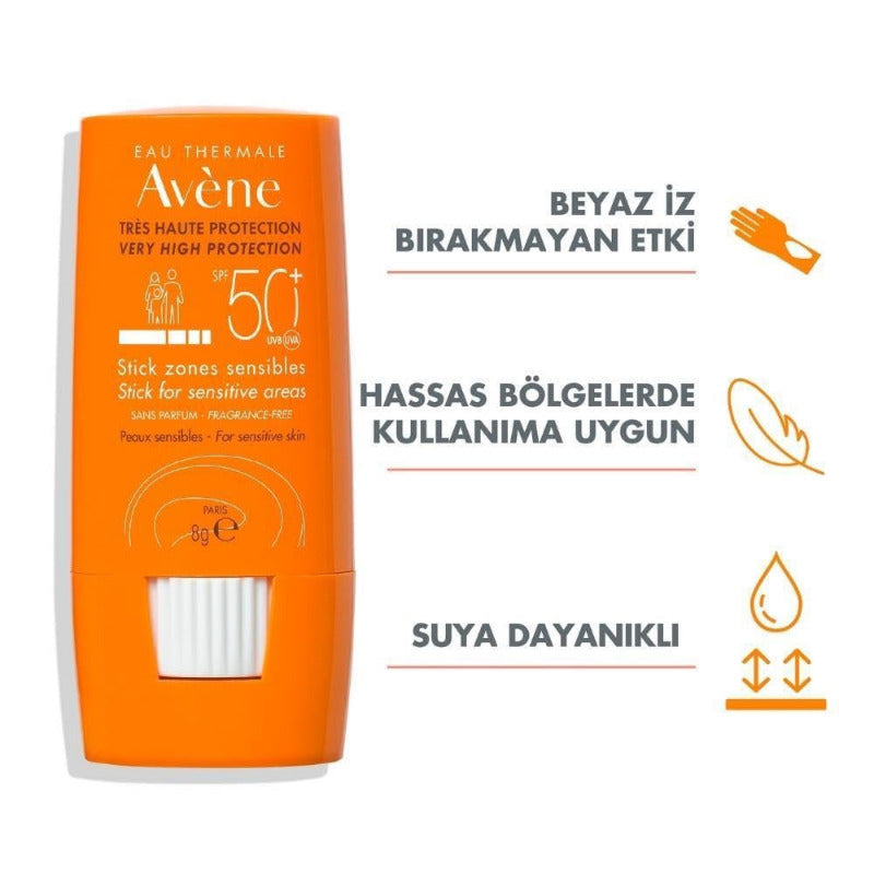 AVÈNE Solaire Haute Protection Stick Zones Sensibles SPF50+ 8ml