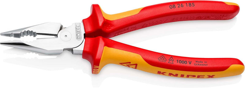 KNIPEX 08 26 185 VDE Needle‑Nose Combination Pliers – 185 mm